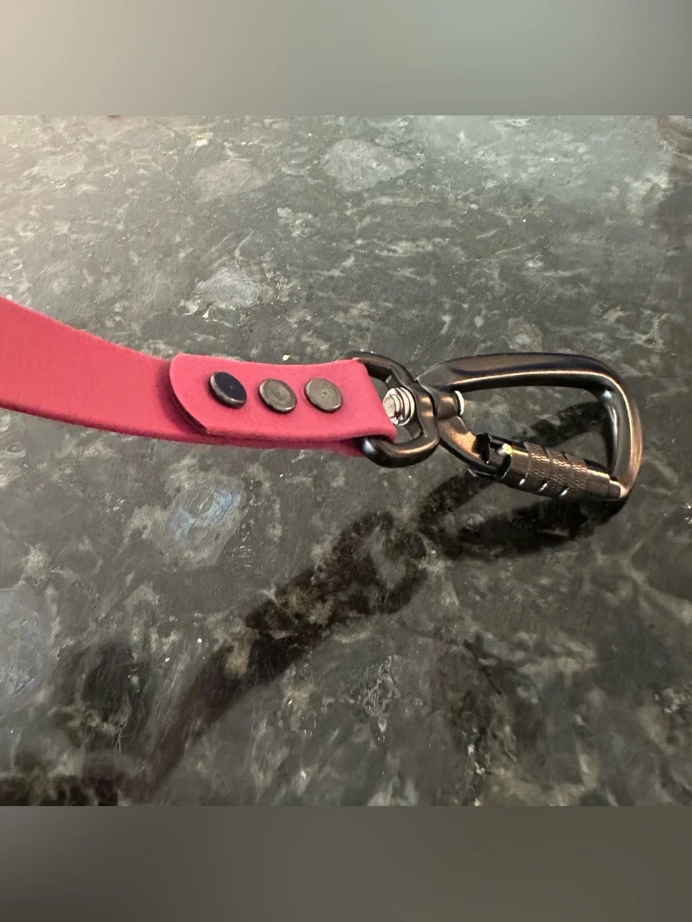 Custom BioThane Dog Leash 4 Ft Wine + Amethyst Traffic Handle Locking Carabiner